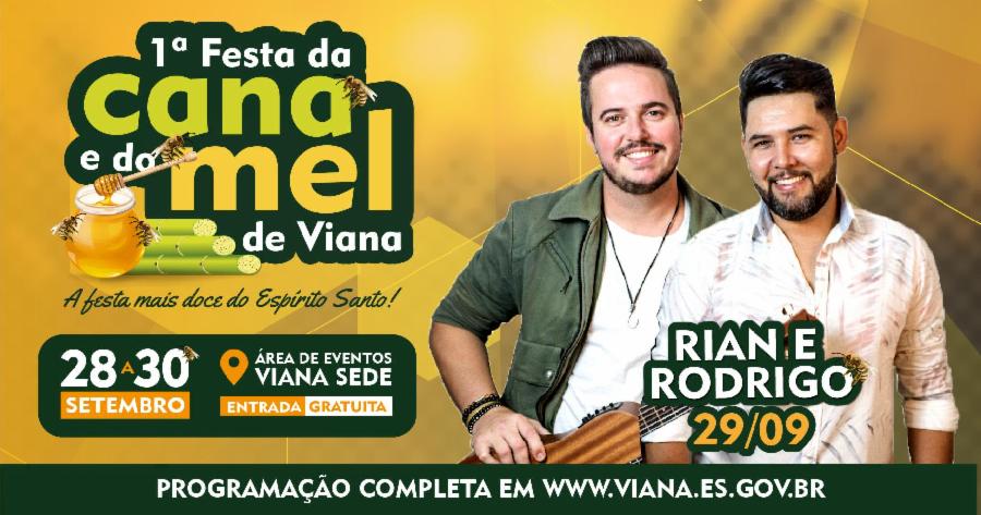 Festa da Cana e do Mel: Rian e Rodrigo fazem show no sábado (29)