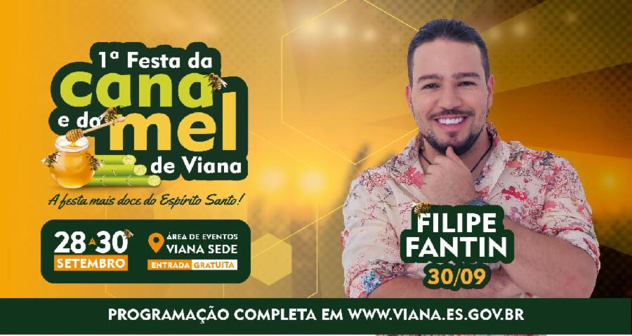 Filipe Fantin é a atração do último dia da 1ª Festa da Cana e do Mel