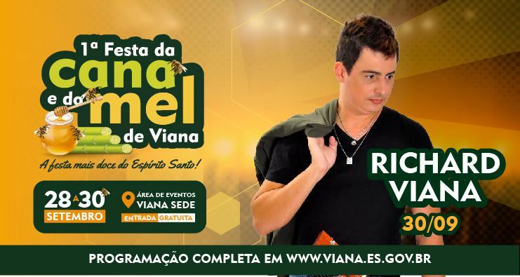 Festa da Cana e do Mel: Richard Viana se apresenta no domingo (30)