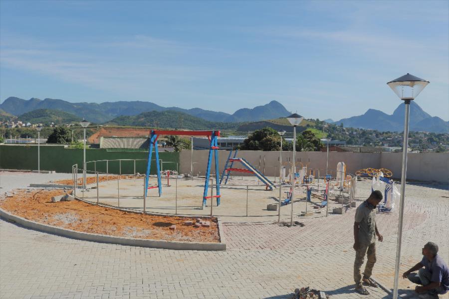 Praça de Soteco já conta com 90% de obra concluída