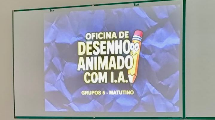 Crianças do CMEI Calypio transformam desenhos em animações com IA durante feira de ciências