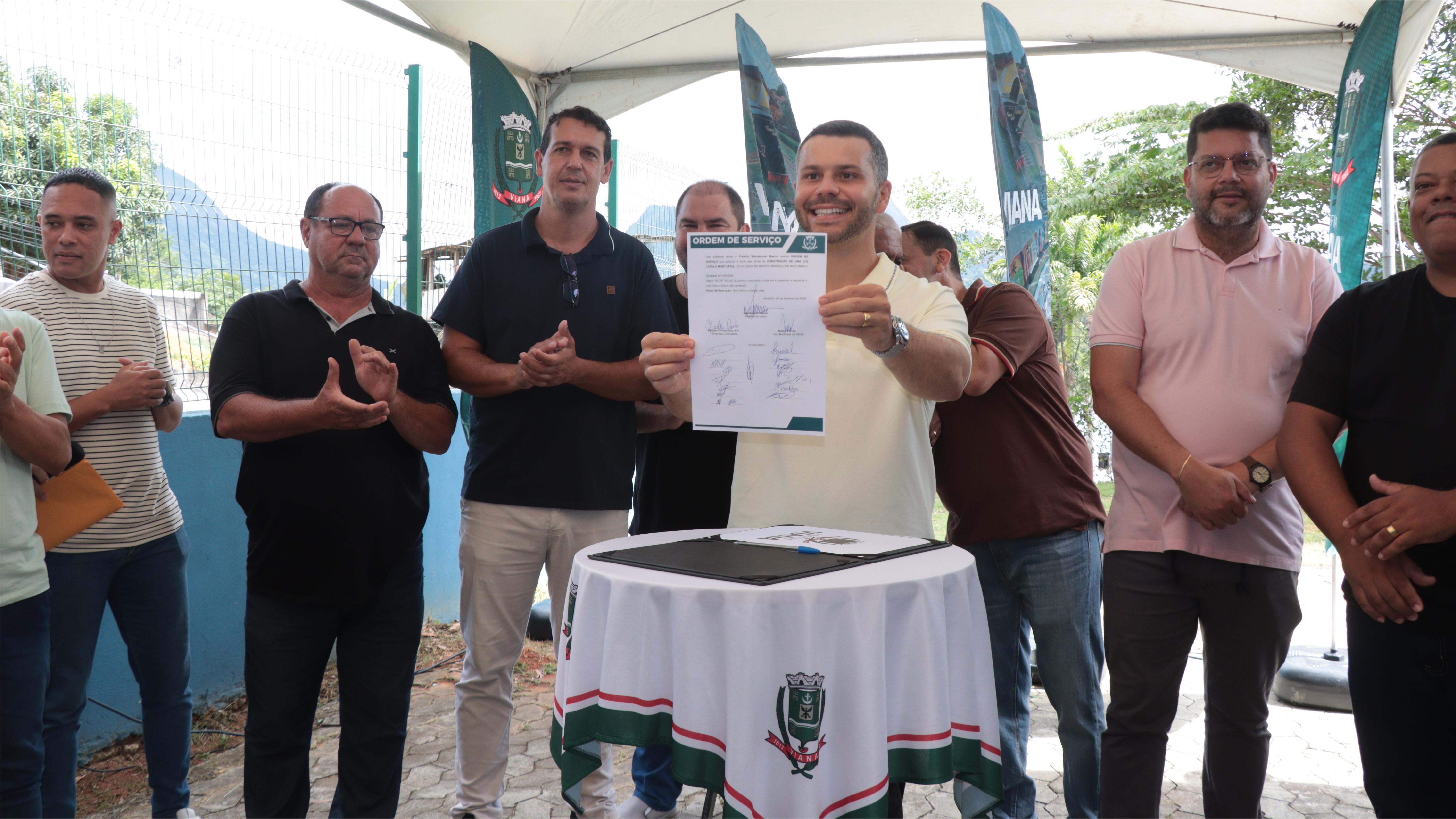 Ordem de serviço marca início da construção da capela mortuária em Marcílio de Noronha II